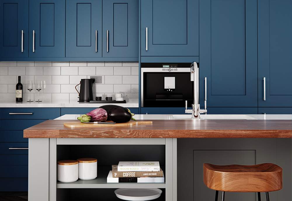 Classic-Traditional-Shaker Style Clonmel Kitchen Stone and Parisian Blue