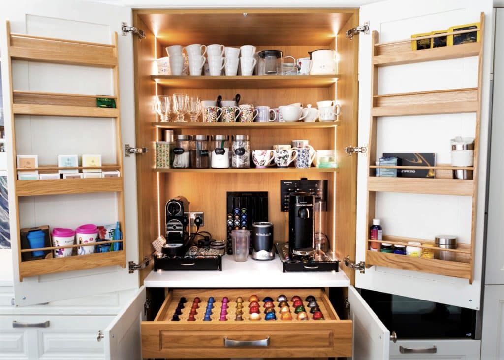 bespoke kitchen design - coffee cupboard